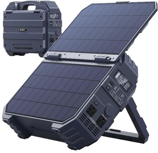 BROWEY S1600 — 1,600W Portable Power Station, 1,024Wh LiFePO4 with Built-in Solar Panel